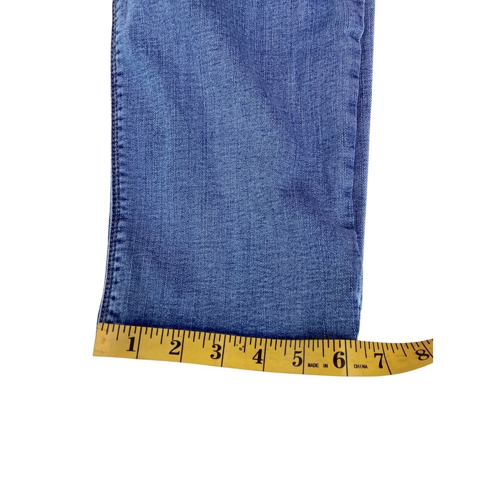 Arizona Jean Co Mid Rise Straight Leg Distressed Ripped Jeans Blue - Picture 8 of 8